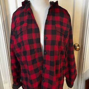 L.L. Bean Fleece Lined Flannel Hoodie